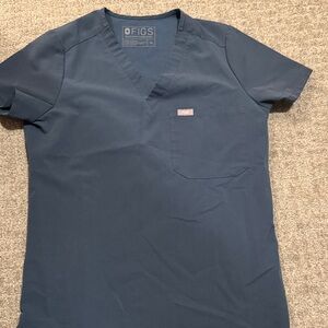 Figs Deep Blue V-Neck Scrub Top